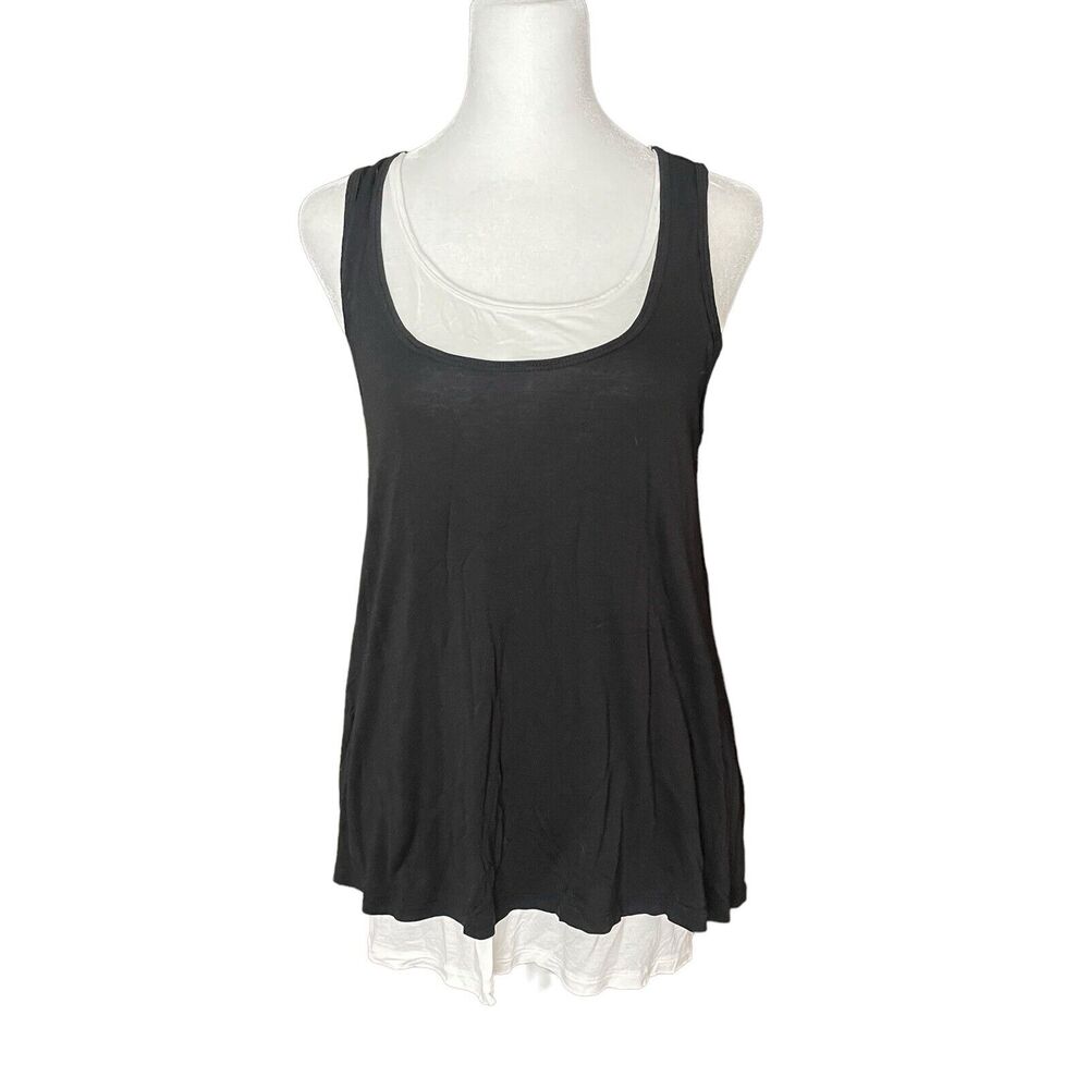 GAP Maternity Small Tank Top Layered Black White Scoop Neck Sleeveless
